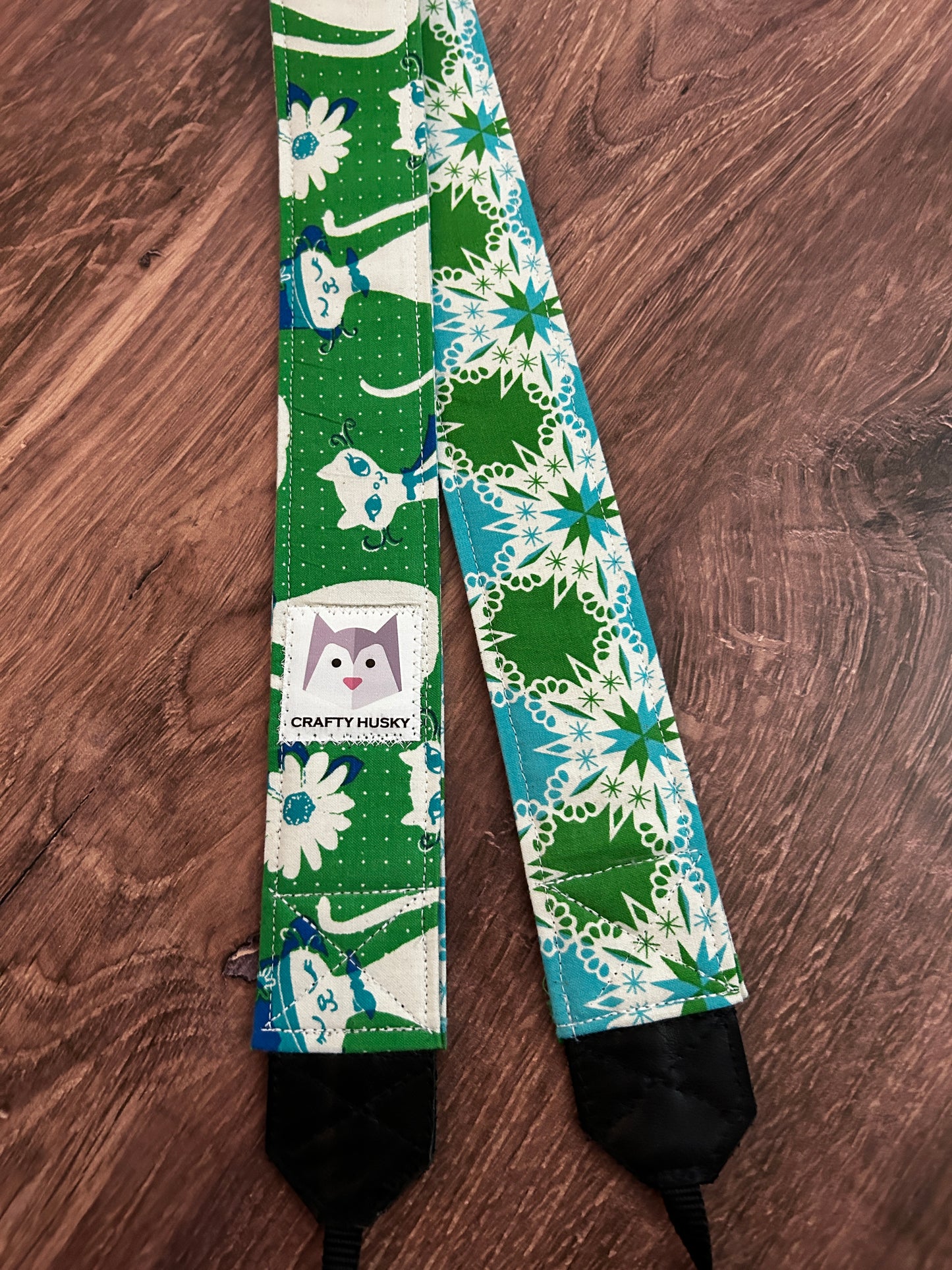 Cat Adjustable Handmade Fabric Camera Strap - DSLR Strap - Photography Accessories - Kitty - Cats - Animal - Floral