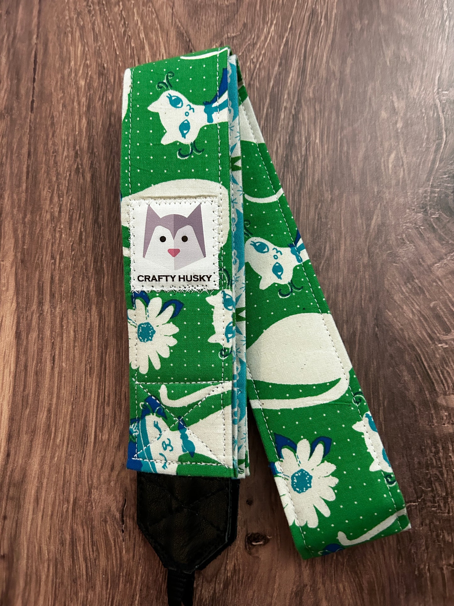 Cat Adjustable Handmade Fabric Camera Strap - DSLR Strap - Photography Accessories - Kitty - Cats - Animal - Floral