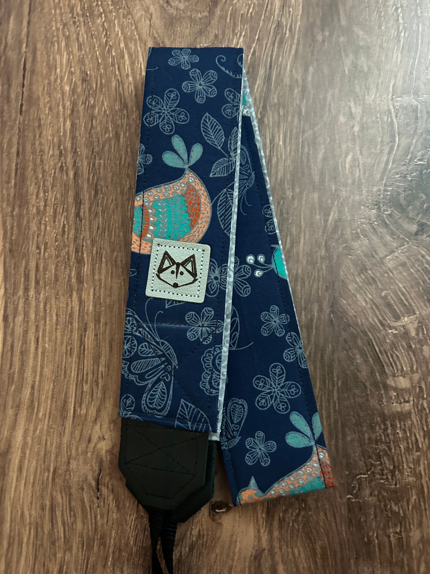 Floral Adjustable Handmade Fabric Camera Strap - DSLR Strap - Photography Accessories - Flower - Bird - Gift