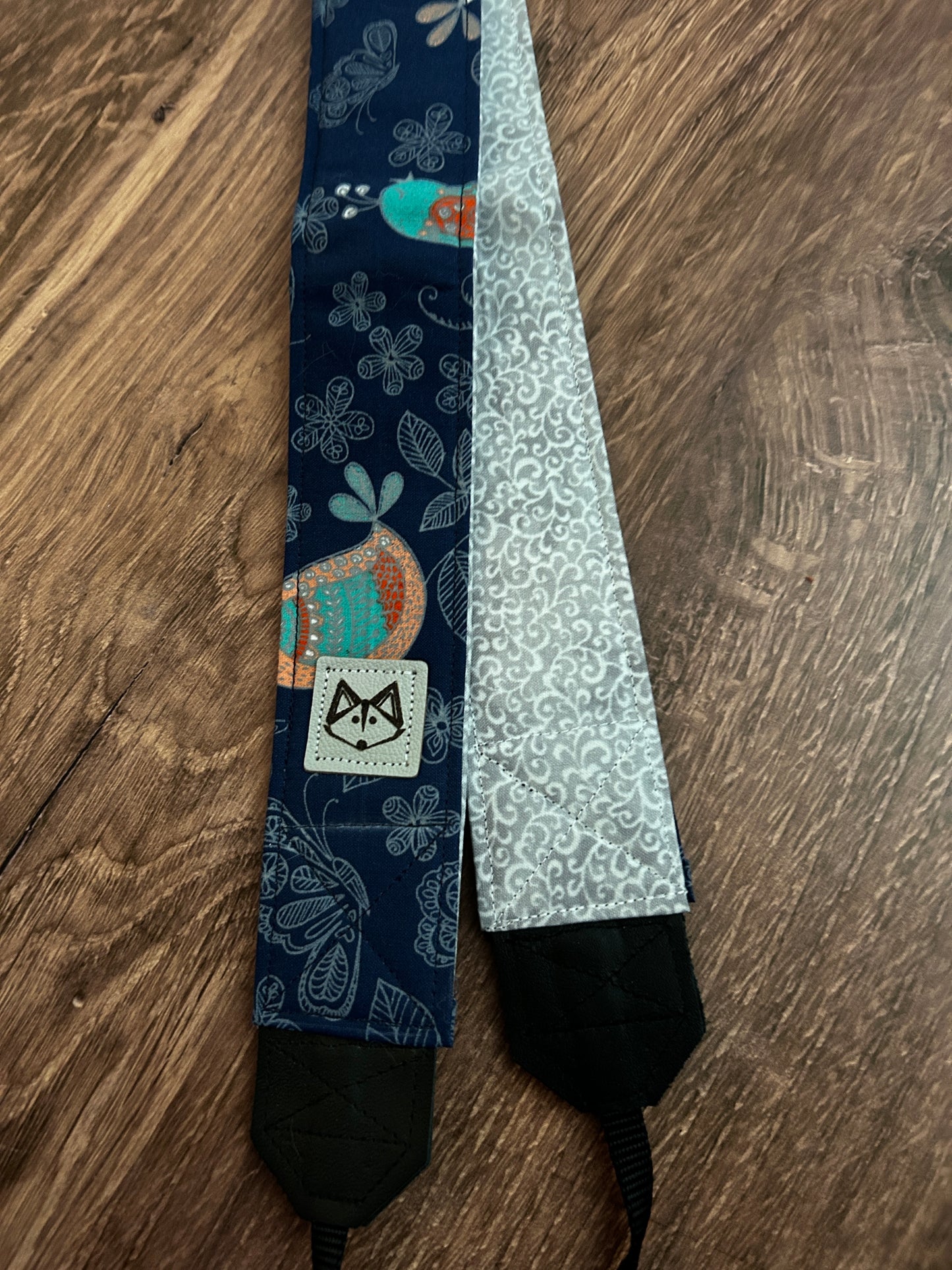 Floral Adjustable Handmade Fabric Camera Strap - DSLR Strap - Photography Accessories - Flower - Bird - Gift