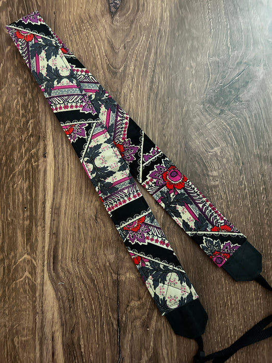 Floral Adjustable Handmade Fabric Camera Strap - DSLR Strap - Photography Accessories - Flower - Gift