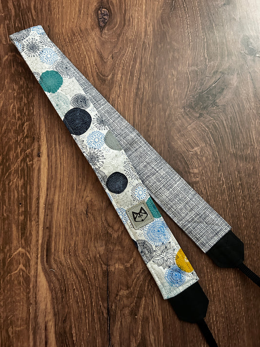 Flower Adjustable Handmade Fabric Camera Strap - DSLR Strap - Photography Accessories - Floral - Gift