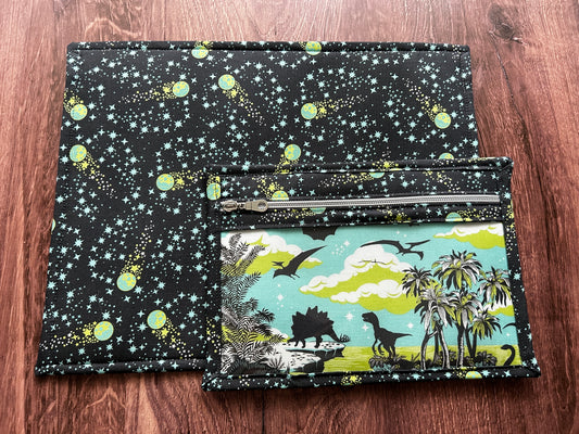 Vinyl Cross Stitch Project Bag - Embroidery bag - Project Bag - Knitting & Crochet Bag - Storage - Organizer - Notions - Dinosaur - Floral