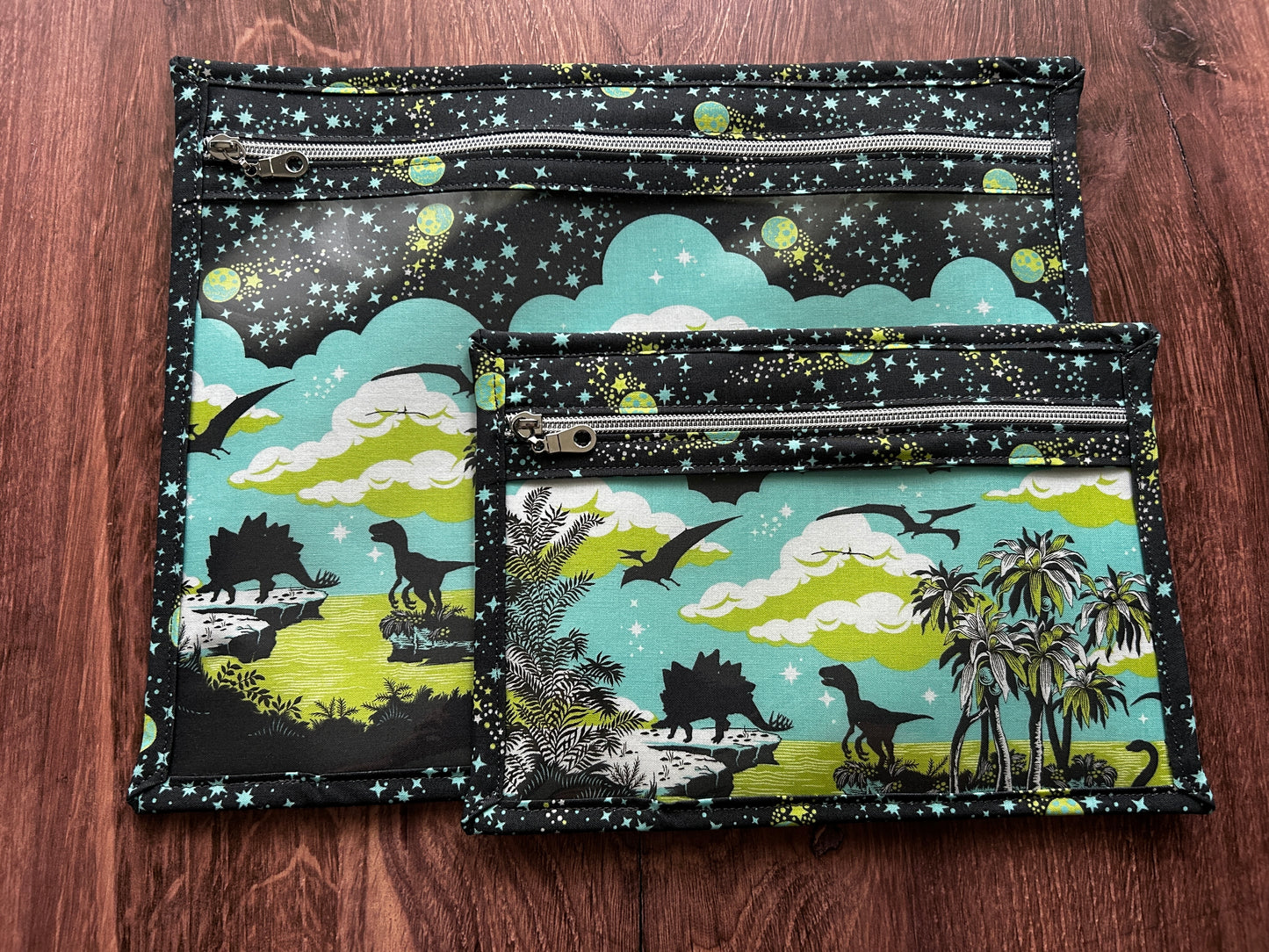 Vinyl Cross Stitch Project Bag - Embroidery bag - Project Bag - Knitting & Crochet Bag - Storage - Organizer - Notions - Dinosaur - Floral