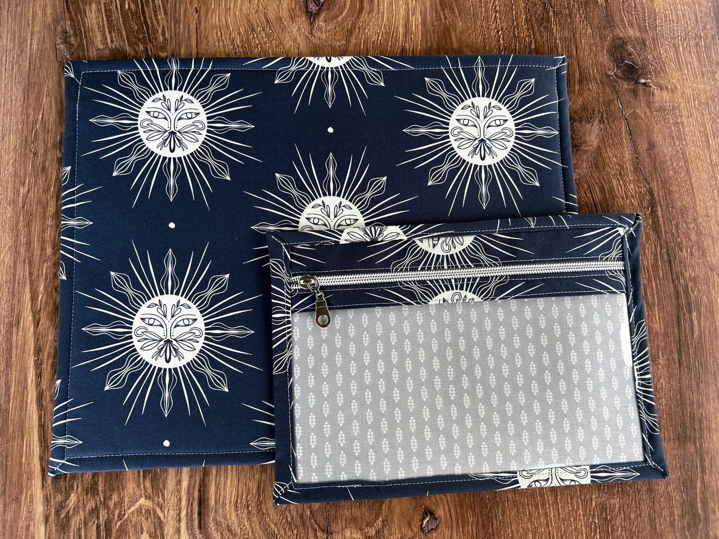 Vinyl Cross Stitch Project Bag - Project Bag - Knitting & Crochet Bag - Storage - Organizer - Celestial Project Bag - Notions
