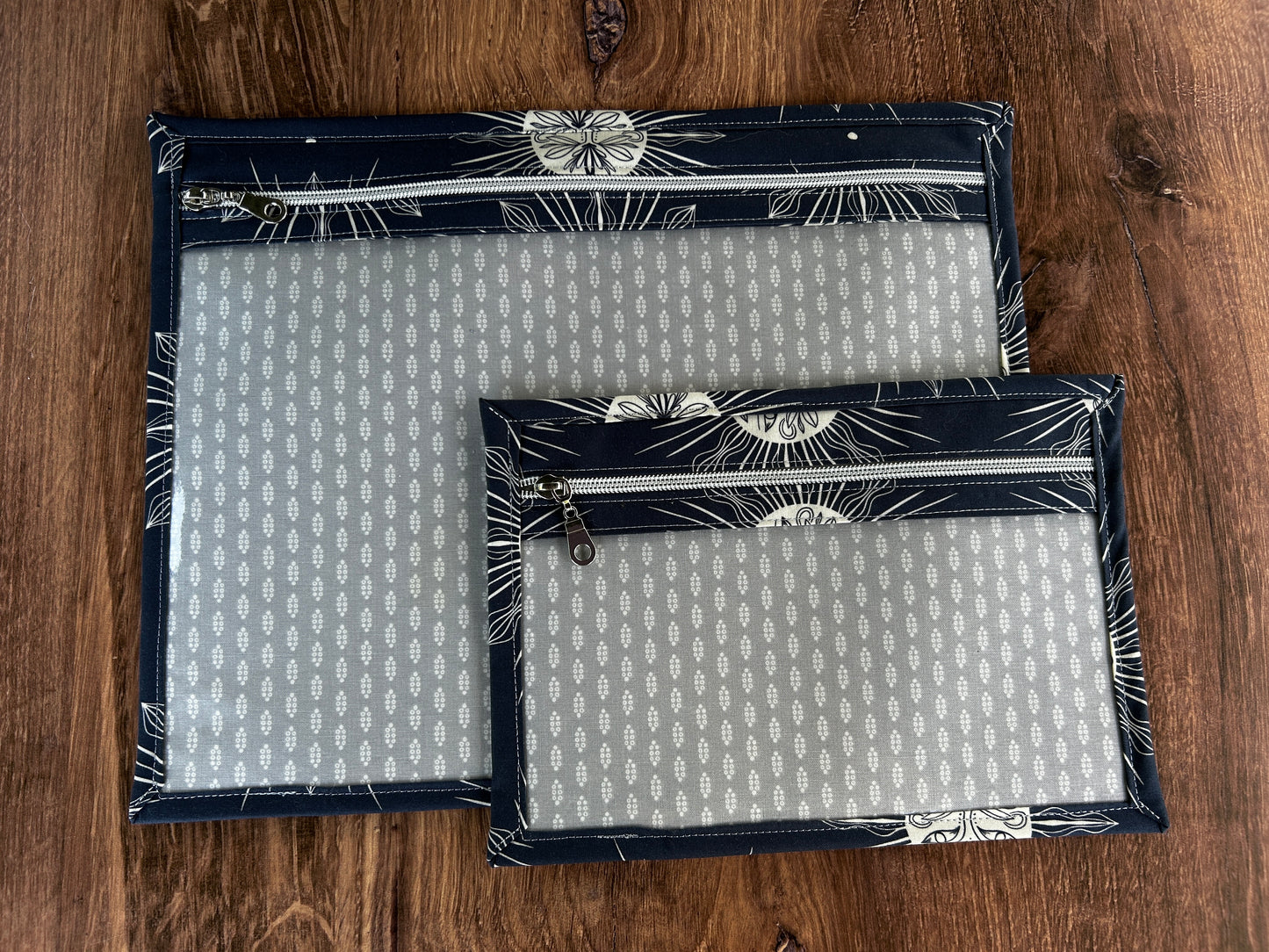 Vinyl Cross Stitch Project Bag - Project Bag - Knitting & Crochet Bag - Storage - Organizer - Celestial Project Bag - Notions