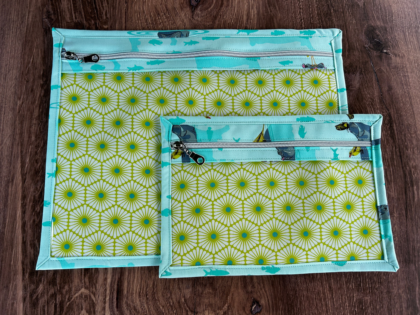 Vinyl Cross Stitch Project Bag - Project Bag - Knitting & Crochet Bag - Storage - Organizer - Hippo Project Bag - Notions