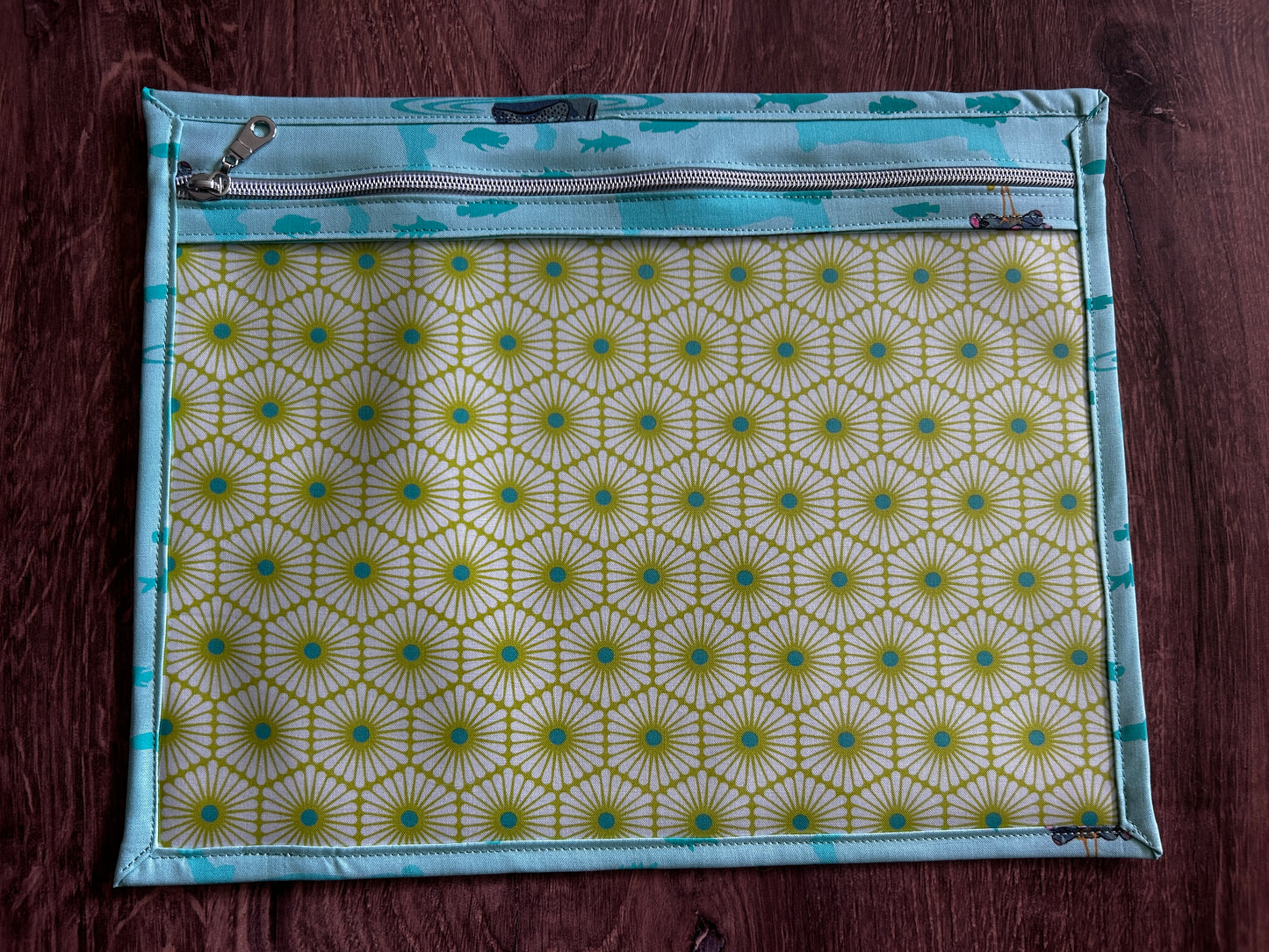 Vinyl Cross Stitch Project Bag - Project Bag - Knitting & Crochet Bag - Storage - Organizer - Hippo Project Bag - Notions