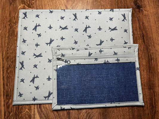 Vinyl Cross Stitch Project Bag - Project Bag - Knitting & Crochet Bag - Storage - Organizer - Airplane Project Bag - Notions
