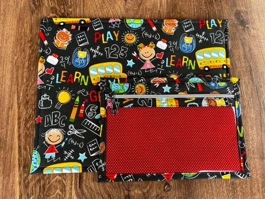 Vinyl Cross Stitch Project Bag - Embroidery bag - Knitting & Crochet Bag - Storage - Organizer - Back to School Project Bag - Notions