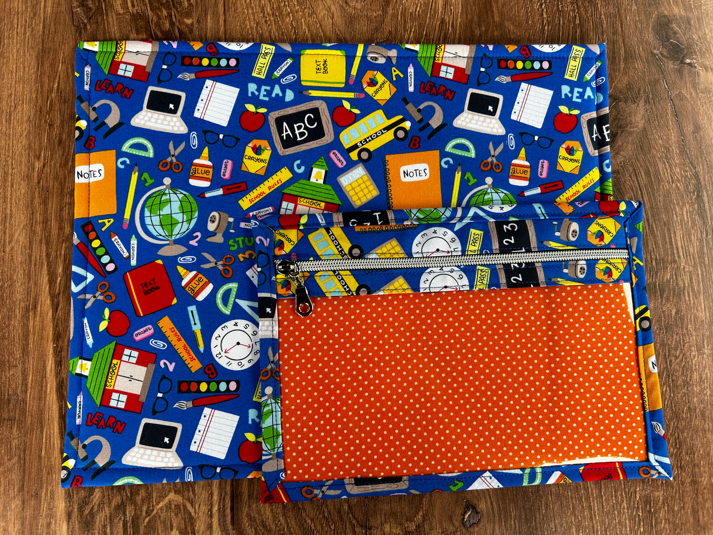 Vinyl Cross Stitch Project Bag - Embroidery bag - Knitting & Crochet Bag - Storage - Organizer - Back to School Project Bag - Notions (Copy)
