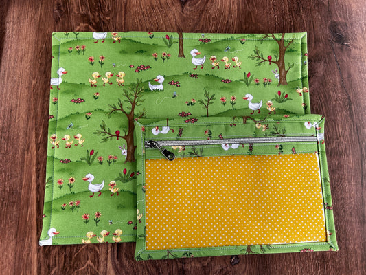 Vinyl Cross Stitch Project Bag - Project Bag - Knitting & Crochet Bag - Storage - Organizer - Duckling Project Bag - Notions - Duck