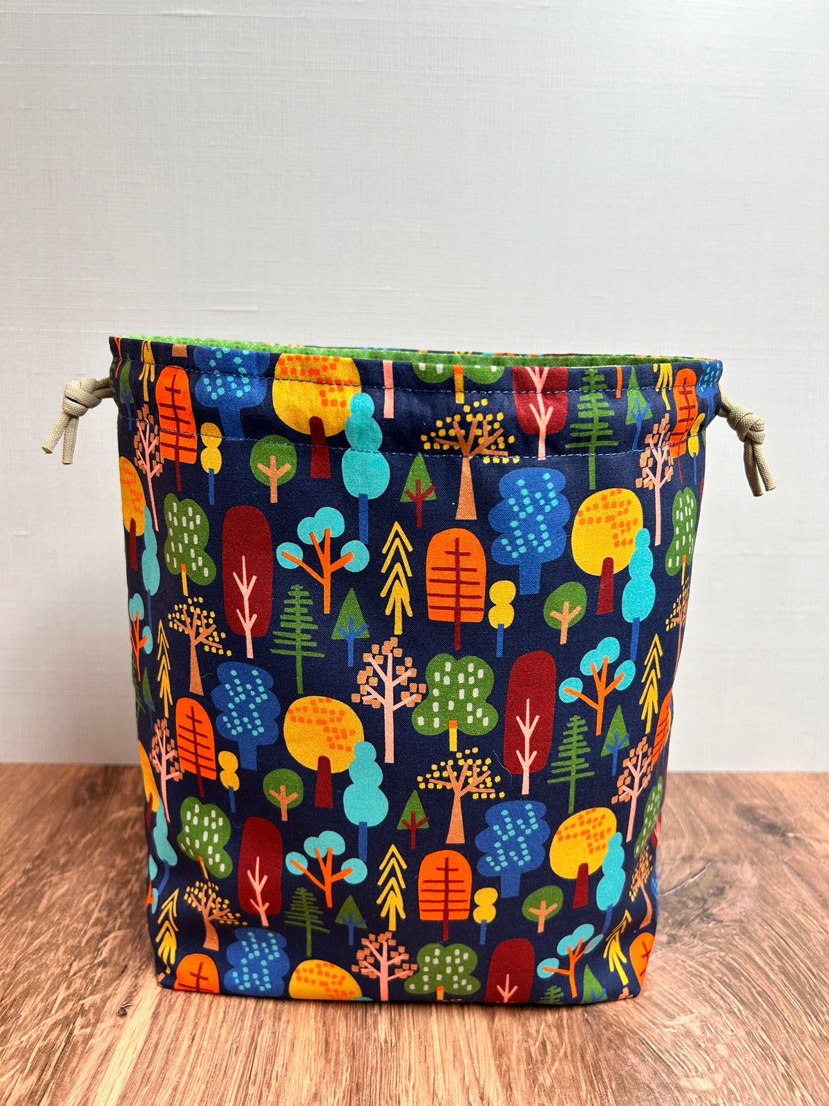 Woodland Project Bag - Drawstring Bag – Knitting Bag – Crochet Bag - Toy Sack – Cross Stitch Bag - Tree - Forest