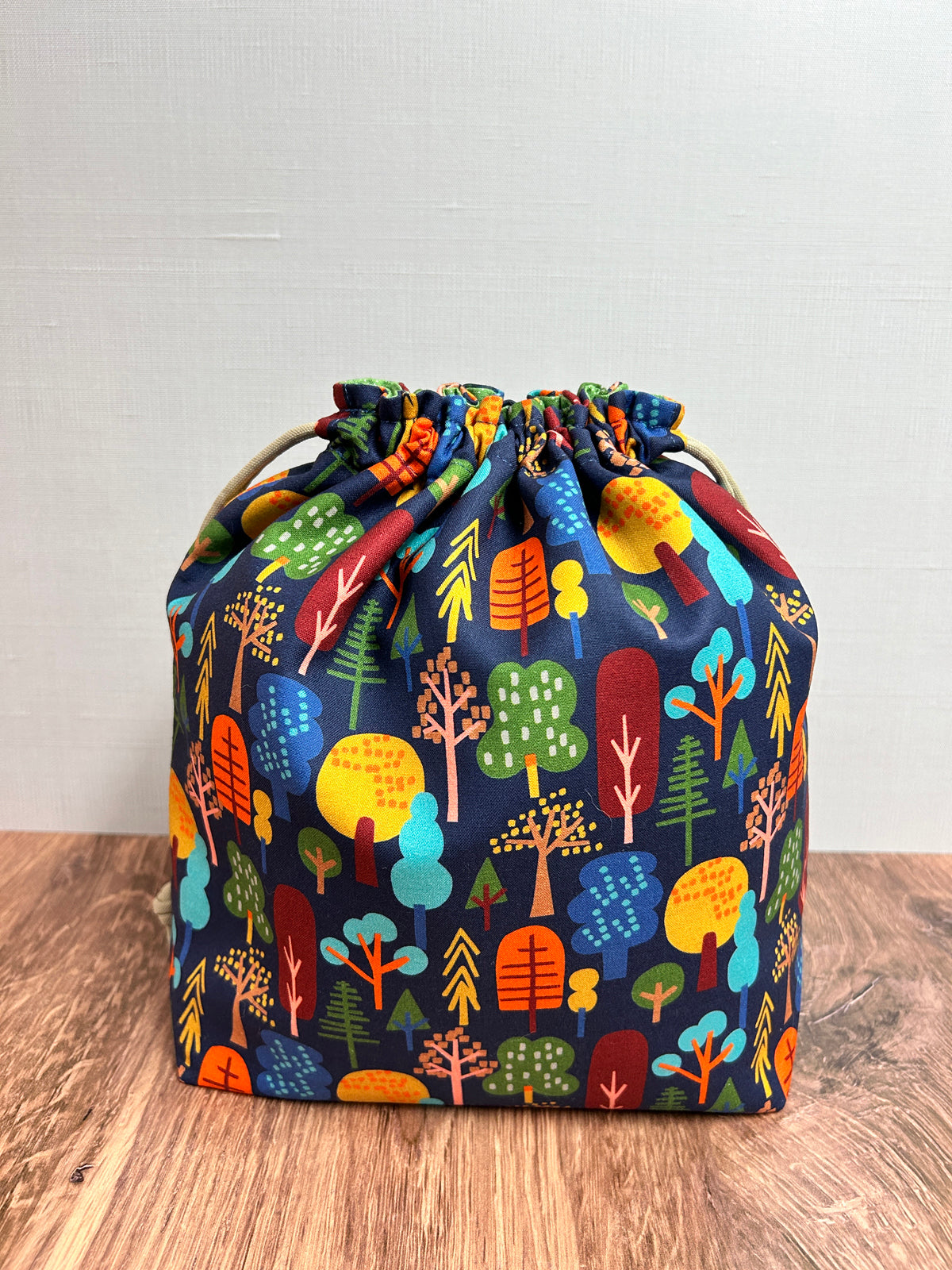Woodland Project Bag - Drawstring Bag – Knitting Bag – Crochet Bag - Toy Sack – Cross Stitch Bag - Tree - Forest