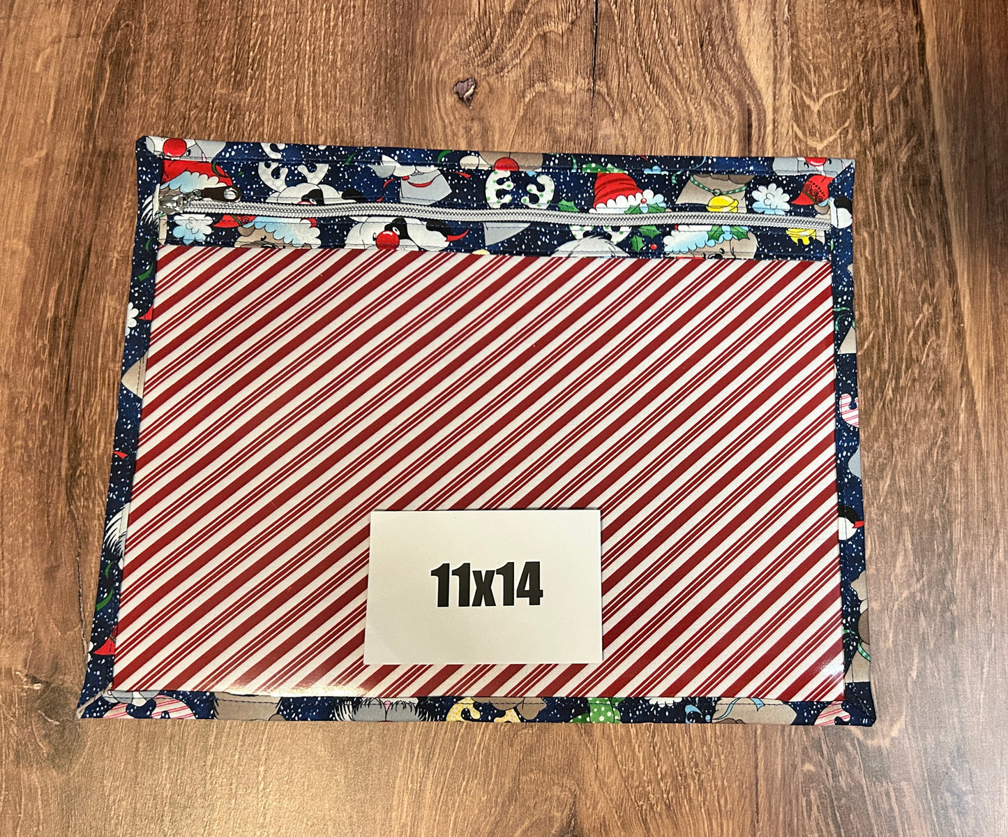 Vinyl Cross Stitch Project Bag - Embroidery Bag - Project Bag - Knitting & Crochet Bag - Craft Bag - Christmas Dogs Project Bag - Notions