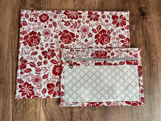 Vinyl Cross Stitch Project Bag - Embroidery Bag - Project Bag - Knitting & Crochet Bag - Storage - Organizer - Notions - Flower - Floral