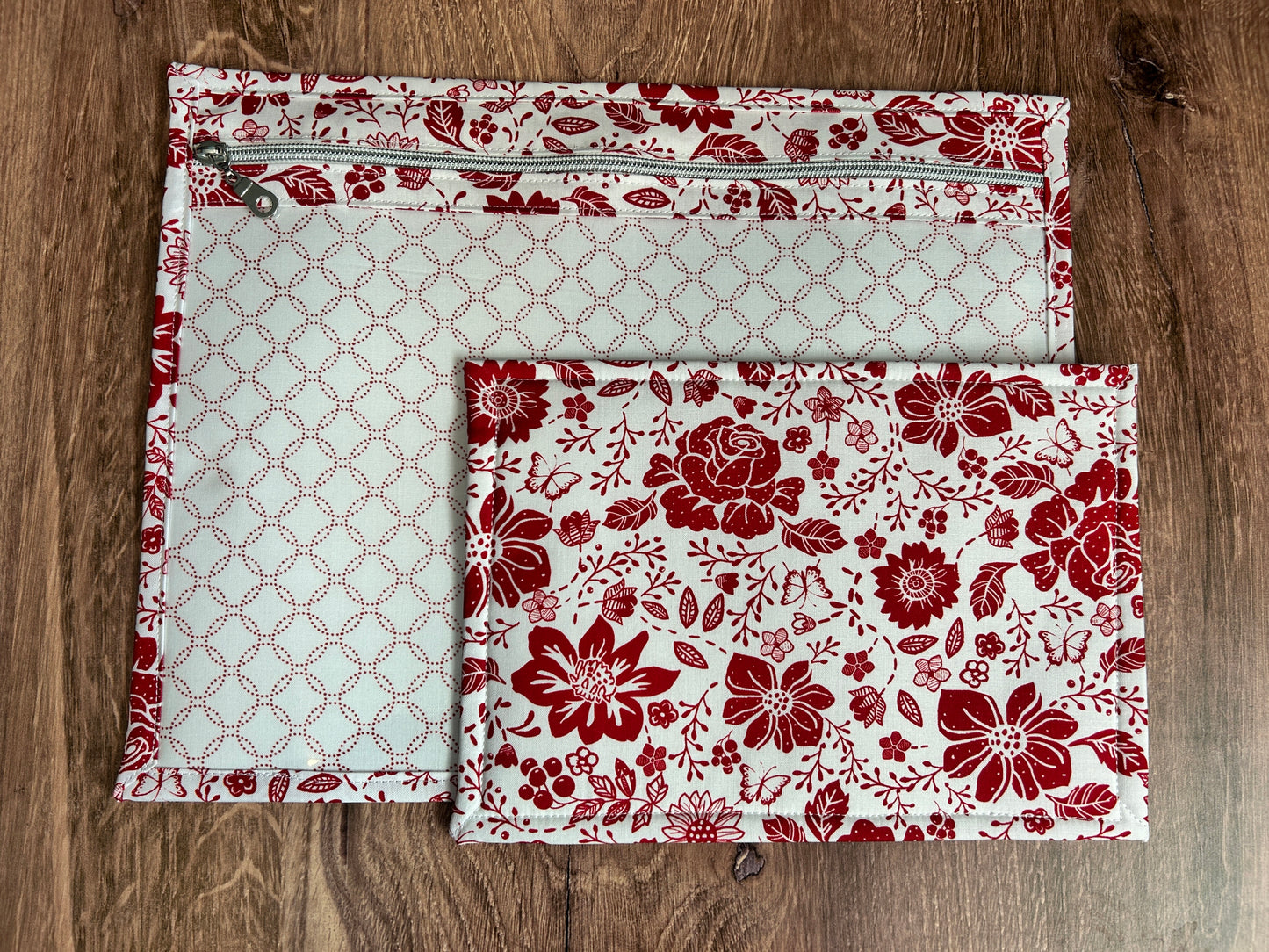 Vinyl Cross Stitch Project Bag - Embroidery Bag - Project Bag - Knitting & Crochet Bag - Storage - Organizer - Notions - Flower - Floral