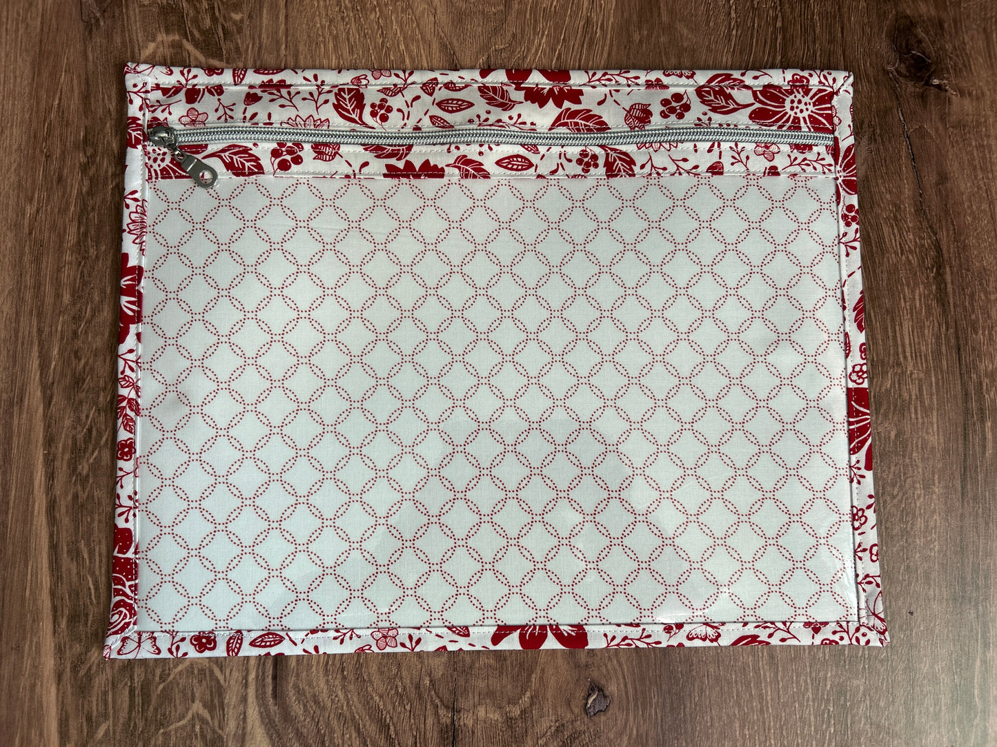 Vinyl Cross Stitch Project Bag - Embroidery Bag - Project Bag - Knitting & Crochet Bag - Storage - Organizer - Notions - Flower - Floral