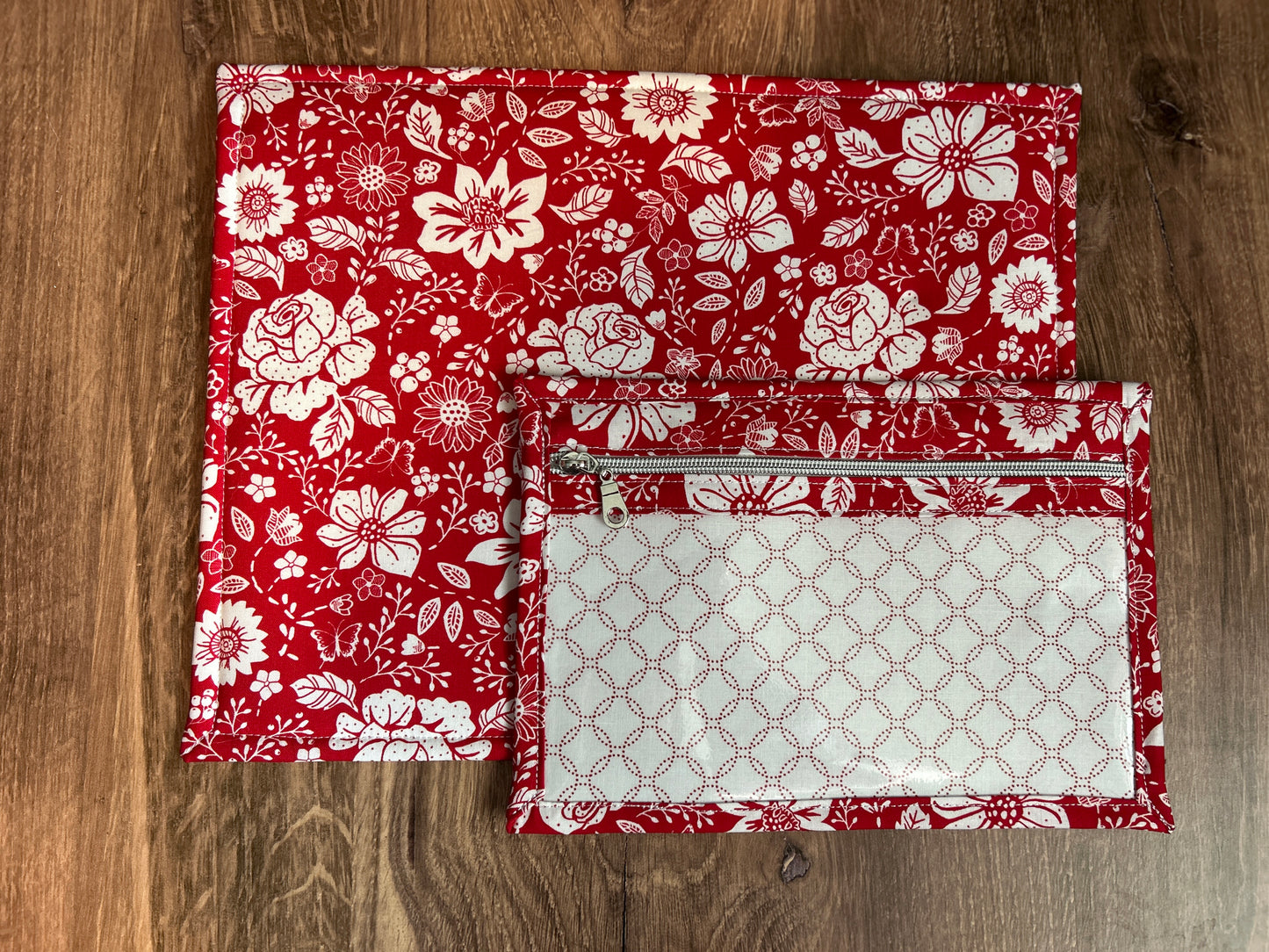 Vinyl Cross Stitch Project Bag - Embroidery Bag - Project Bag - Knitting & Crochet Bag - Storage - Organizer - Notions - Flower - Floral