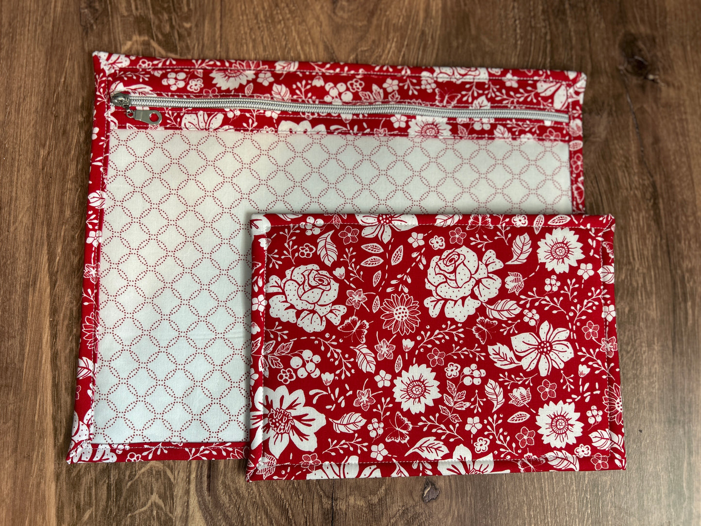 Vinyl Cross Stitch Project Bag - Embroidery Bag - Project Bag - Knitting & Crochet Bag - Storage - Organizer - Notions - Flower - Floral