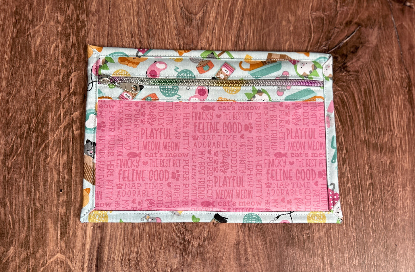 Vinyl Cross Stitch Project Bag - Embroidery bag - Knitting & Crochet Bag - Storage - Cat Project Bag - Kitten - Kitty - Notions