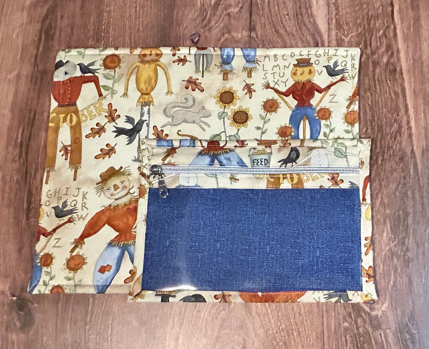 Vinyl Cross Stitch Project Bag - Embroidery bag - Project Bag - Knitting & Crochet Bag - Storage - Harvest Project Bag - Notions (CREAM)