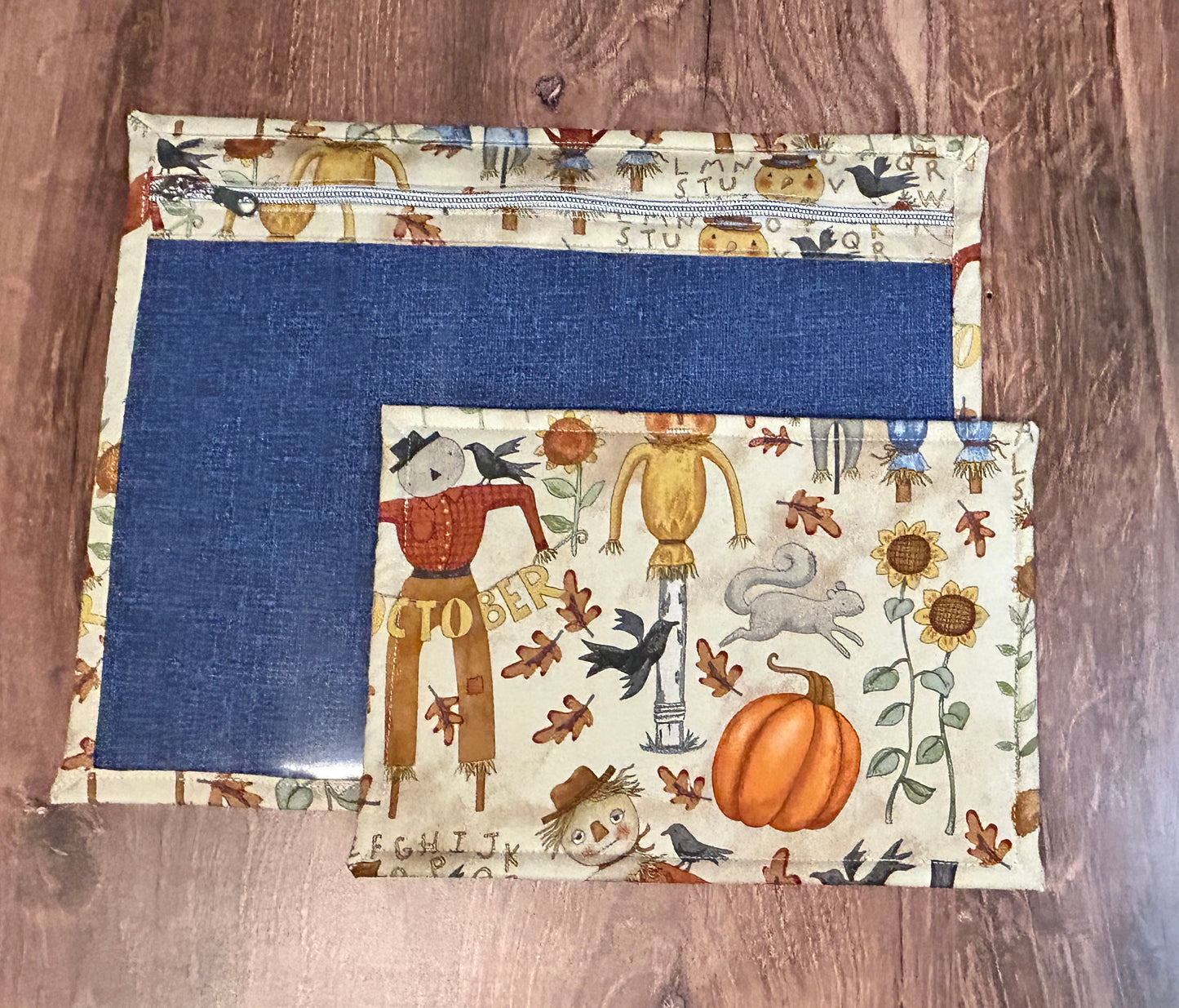 Vinyl Cross Stitch Project Bag - Embroidery bag - Project Bag - Knitting & Crochet Bag - Storage - Harvest Project Bag - Notions (CREAM)