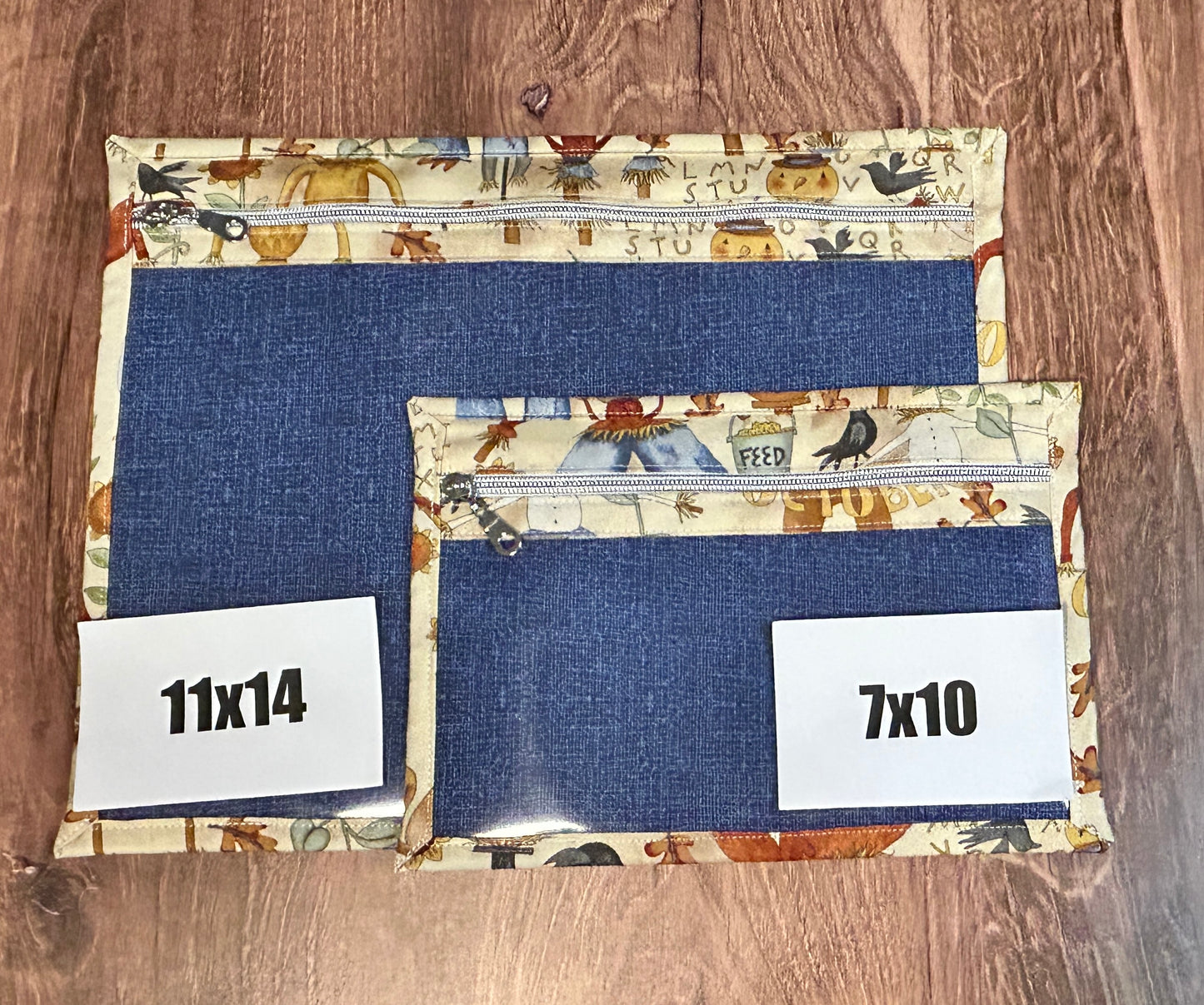Vinyl Cross Stitch Project Bag - Embroidery bag - Project Bag - Knitting & Crochet Bag - Storage - Harvest Project Bag - Notions (CREAM)