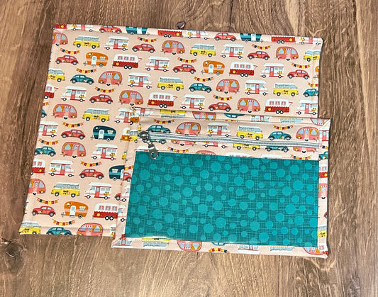 Vinyl Cross Stitch Project Bag - Embroidery bag - Project Bag - Knitting & Crochet Bag - Storage - Glamping Project Bag - Notions (PINK)