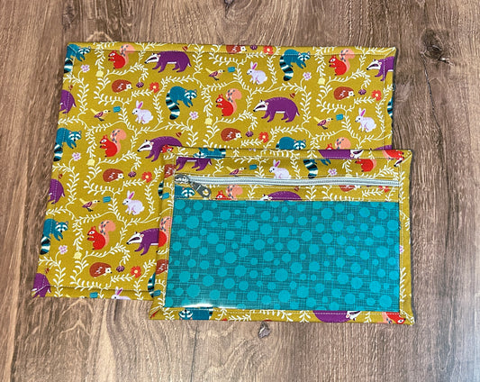 Vinyl Cross Stitch Project Bag - Embroidery bag - Project Bag - Knitting & Crochet Bag - Storage - Organizer - Notions - Woodland