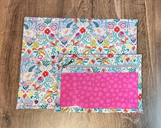 Vinyl Cross Stitch Project Bag - Embroidery bag - Project Bag - Knitting & Crochet Bag - Storage - Organizer - Notions - Woodland