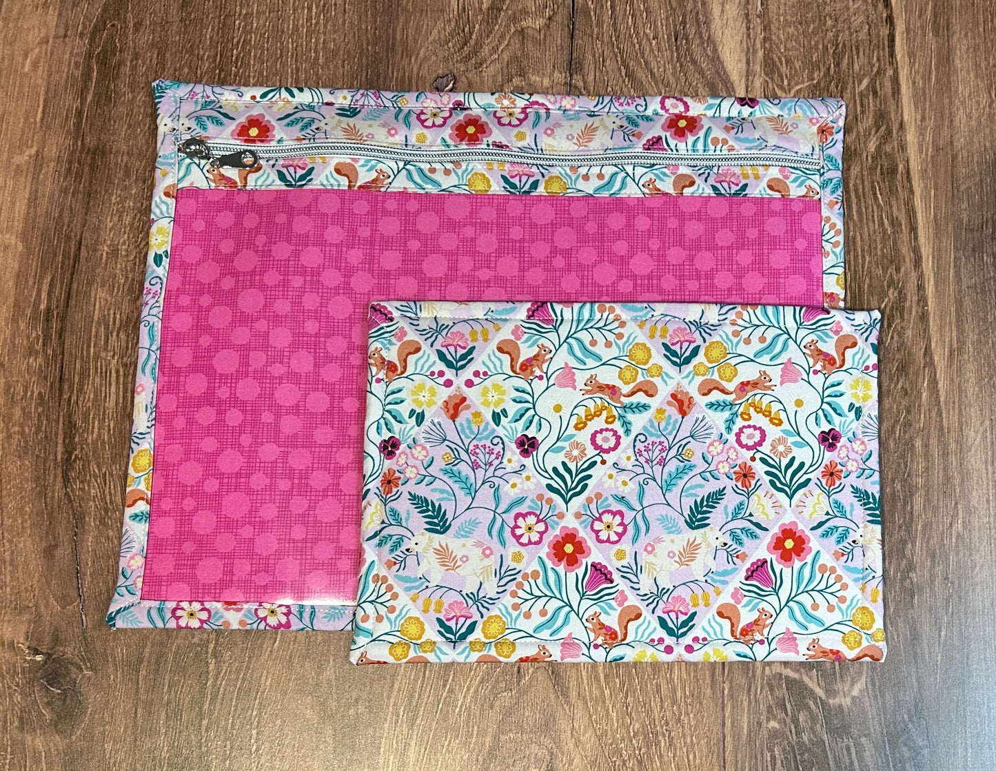 Vinyl Cross Stitch Project Bag - Embroidery bag - Project Bag - Knitting & Crochet Bag - Storage - Organizer - Notions - Woodland