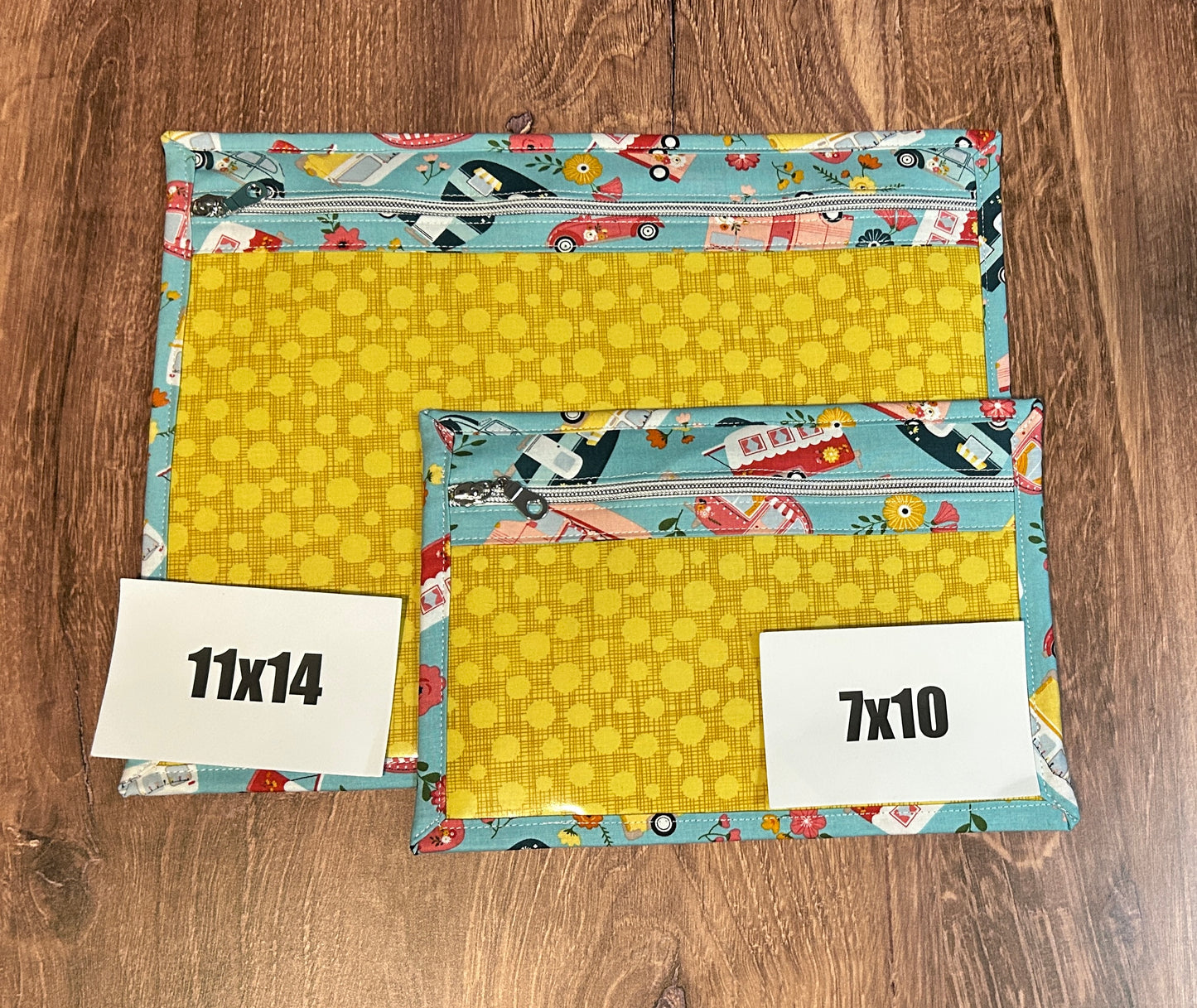 Vinyl Cross Stitch Project Bag - Project Bag - Knitting & Crochet Bag - Storage - Glamping Project Bag - Notions (LIGHT BLUE)