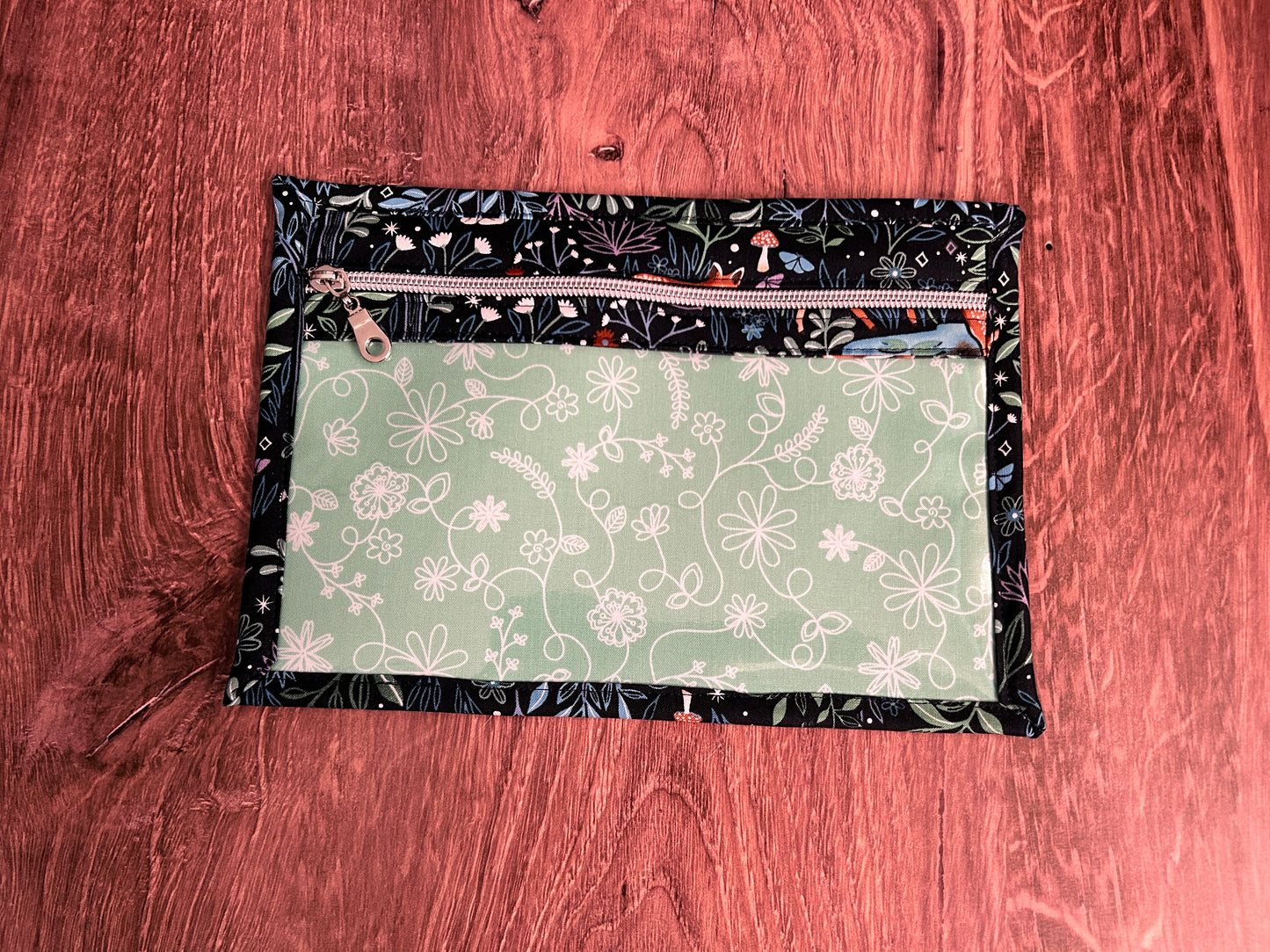 Vinyl Cross Stitch Project Bag - Embroidery bag - Project Bag - Knitting & Crochet Bag - Storage - Organizer - Notions - Woodland - Bear