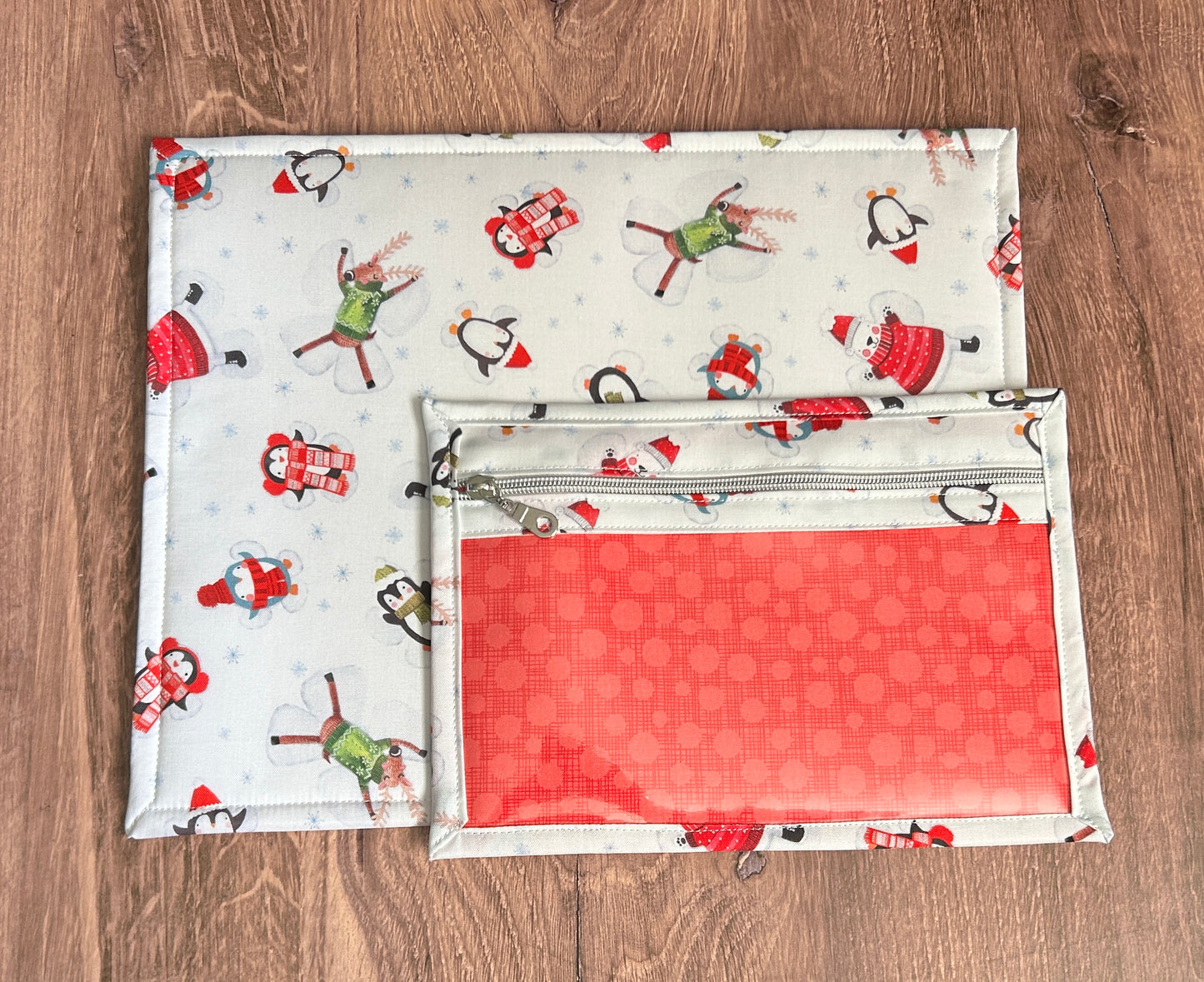 Vinyl Cross Stitch Project Bag - Embroidery bag - Knitting & Crochet Bag - Storage - Penguin Project Bag - Notions - Deer - Bear