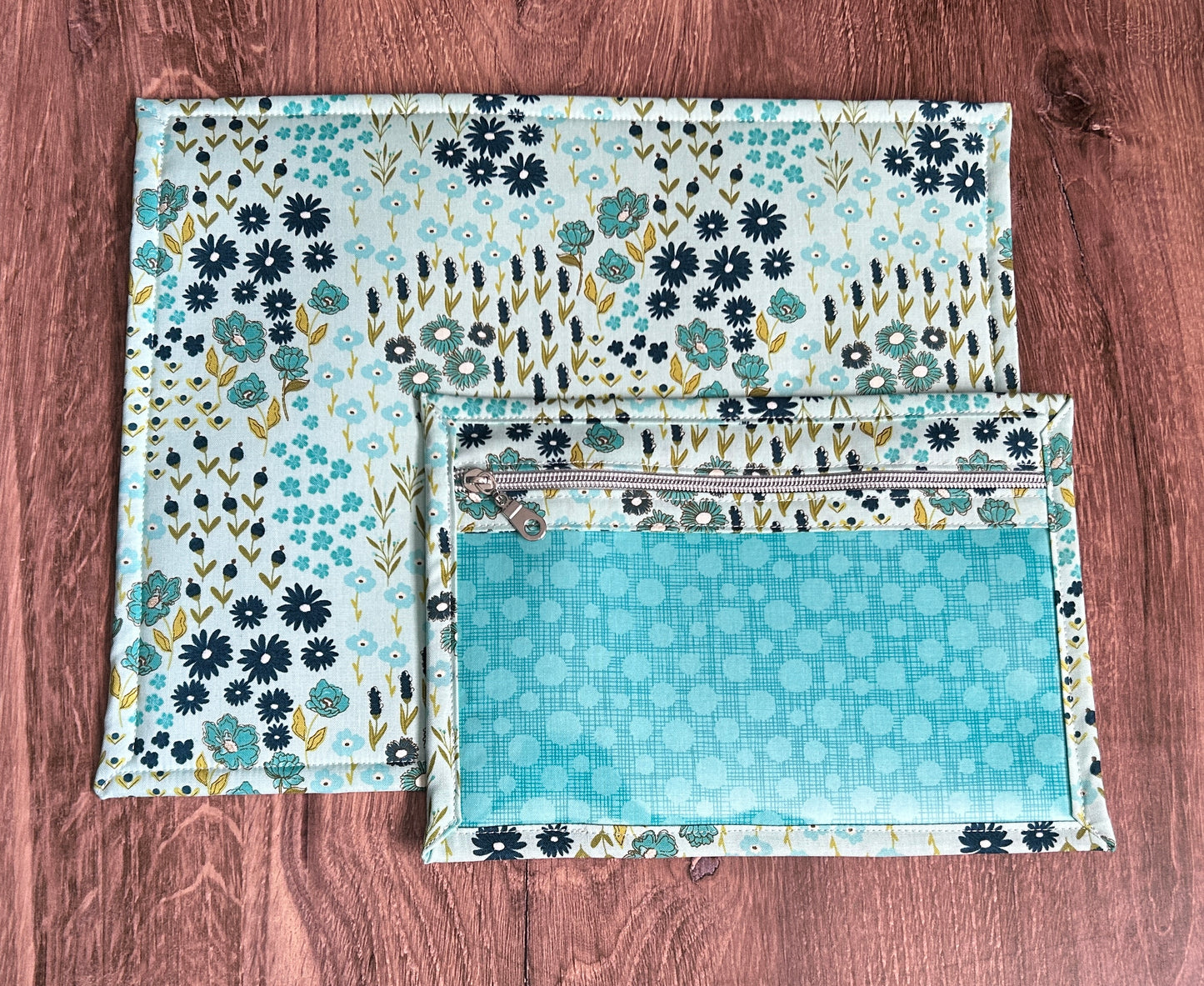 Vinyl Cross Stitch Project Bag - Embroidery bag - Project Bag - Knitting & Crochet Bag - Storage - Organizer - Notions - Floral - Flower