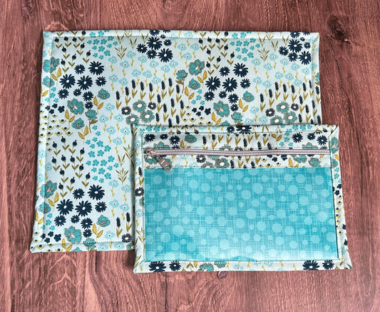 Vinyl Cross Stitch Project Bag - Embroidery bag - Project Bag - Knitting & Crochet Bag - Storage - Organizer - Notions - Floral - Flower