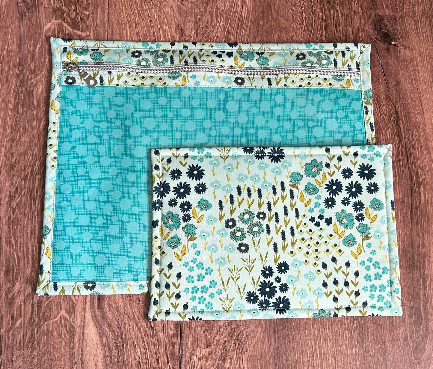 Vinyl Cross Stitch Project Bag - Embroidery bag - Project Bag - Knitting & Crochet Bag - Storage - Organizer - Notions - Floral - Flower