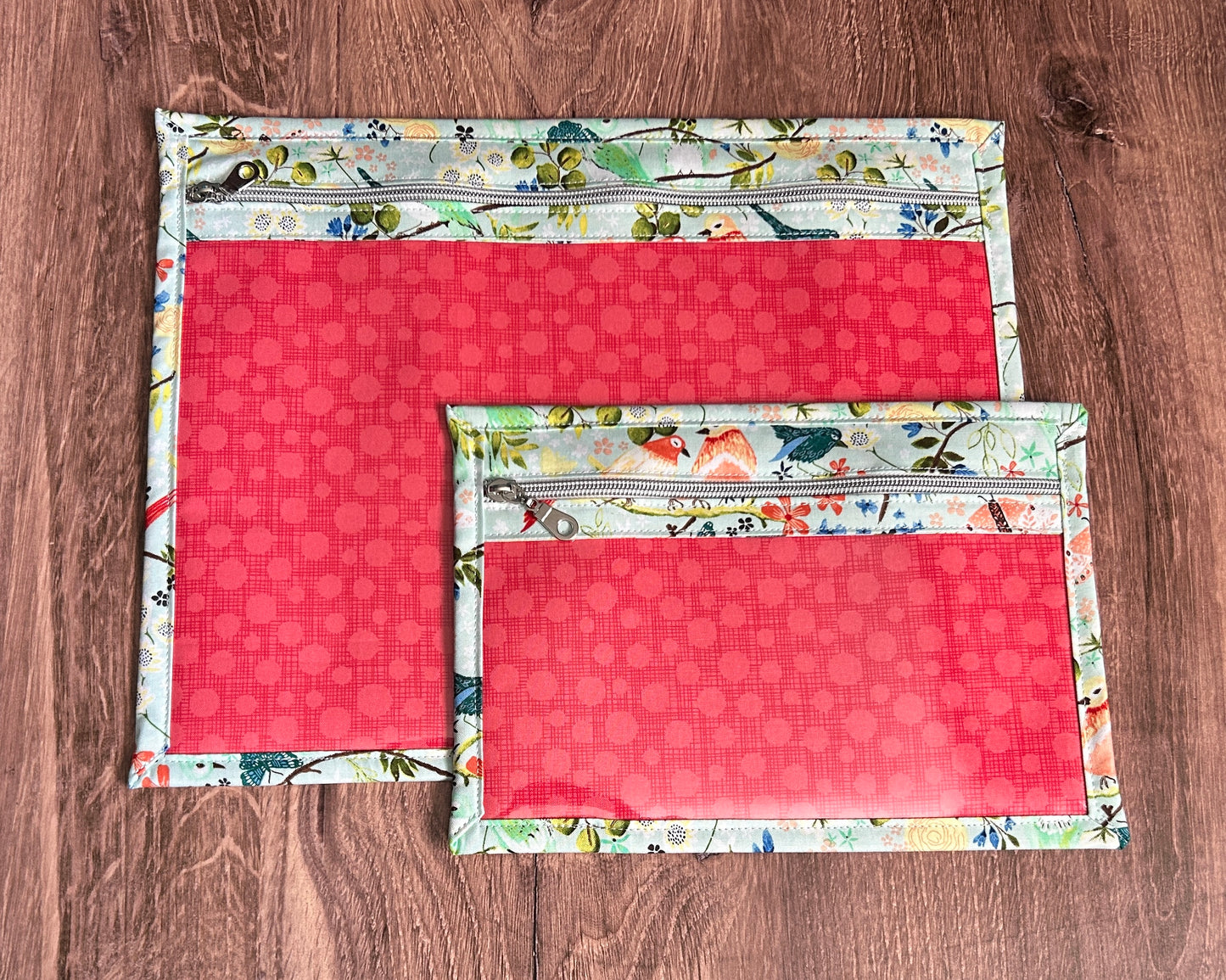 Vinyl Cross Stitch Project Bag - Embroidery bag - Project Bag - Knitting Crochet Bag - Storage - Organizer - Bird Project Bag - Notion