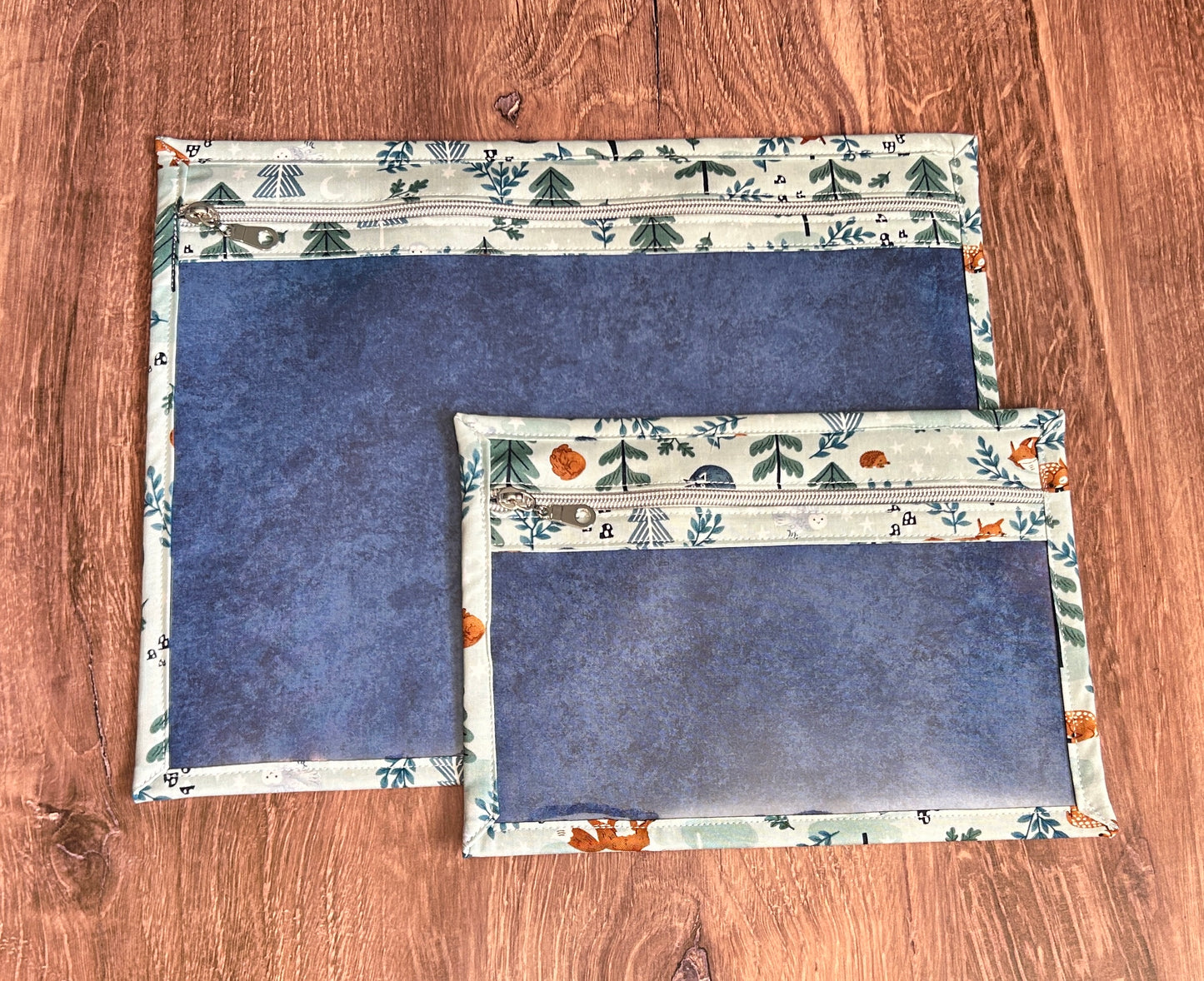 Vinyl Cross Stitch Project Bag - Embroidery Bag - Project Bag - Knitting & Crochet Bag - Storage - Notions - Woodland - Fox - Deer