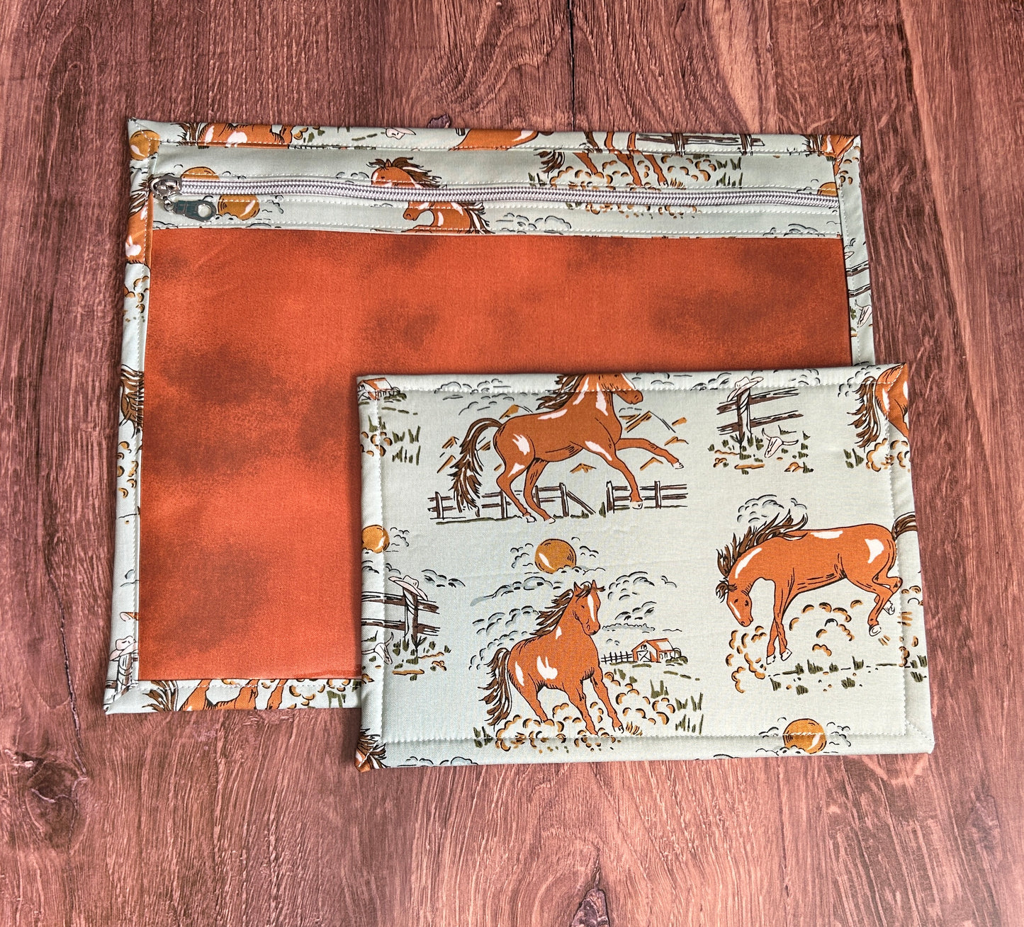 Vinyl Cross Stitch Project Bag - Embroidery bag - Project Bag - Knitting & Crochet Bag - Storage - Organizer - Horse Project Bag - Notions