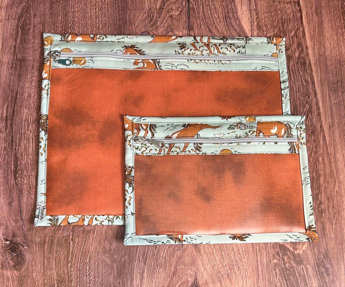 Vinyl Cross Stitch Project Bag - Embroidery bag - Project Bag - Knitting & Crochet Bag - Storage - Organizer - Horse Project Bag - Notions