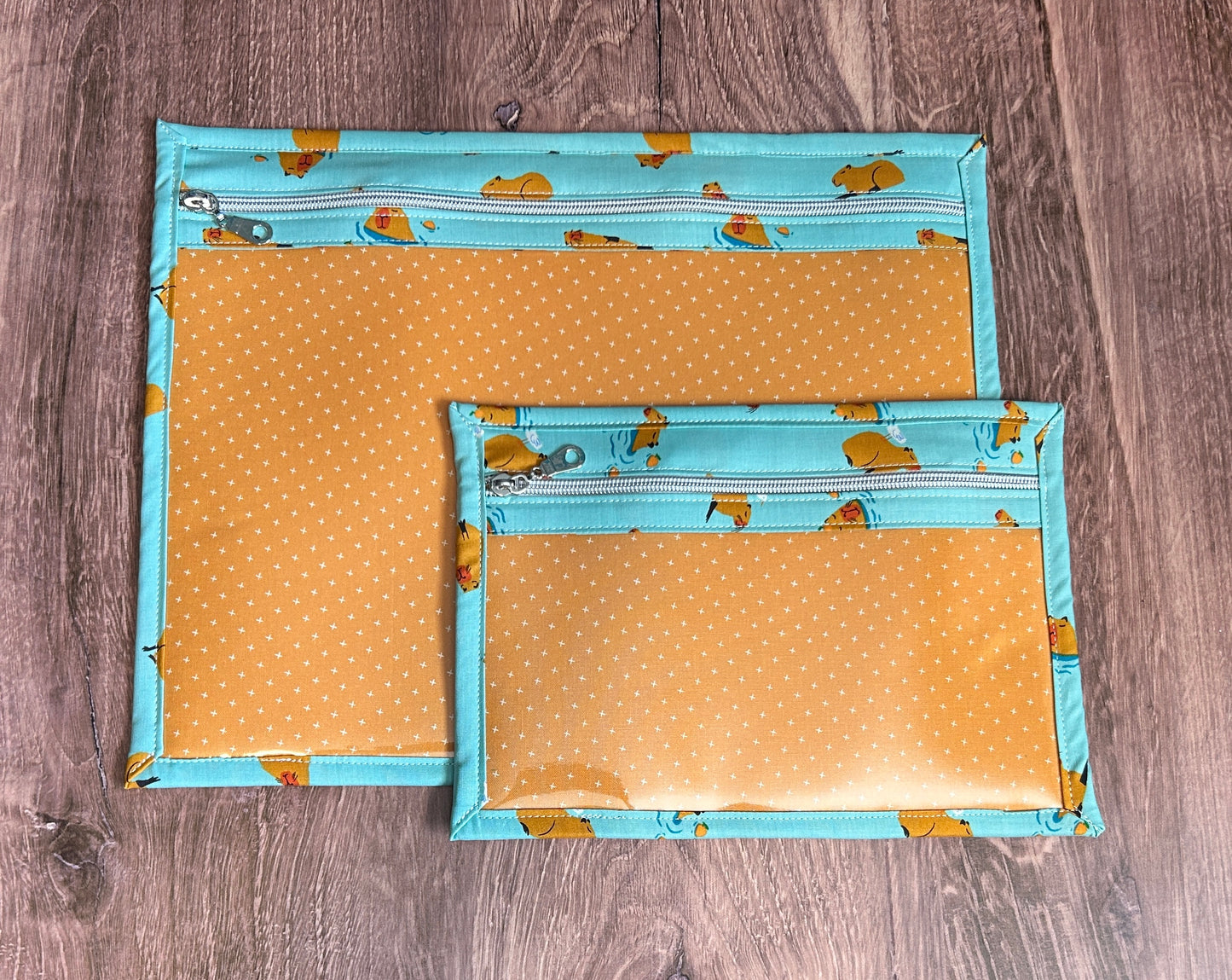 Vinyl Cross Stitch Project Bag - Project Bag - Knitting & Crochet Bag - Storage - Organizer - Capybara - Project Bag - Notions