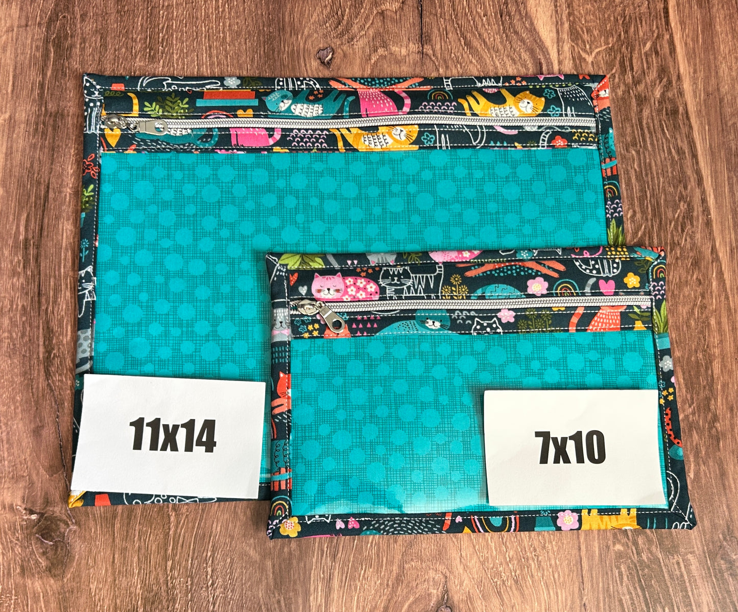 Vinyl Cross Stitch Project Bag - Embroidery bag - Project Bag - Knitting & Crochet Bag - Storage - Organizer - Cat Project Bag - Notions