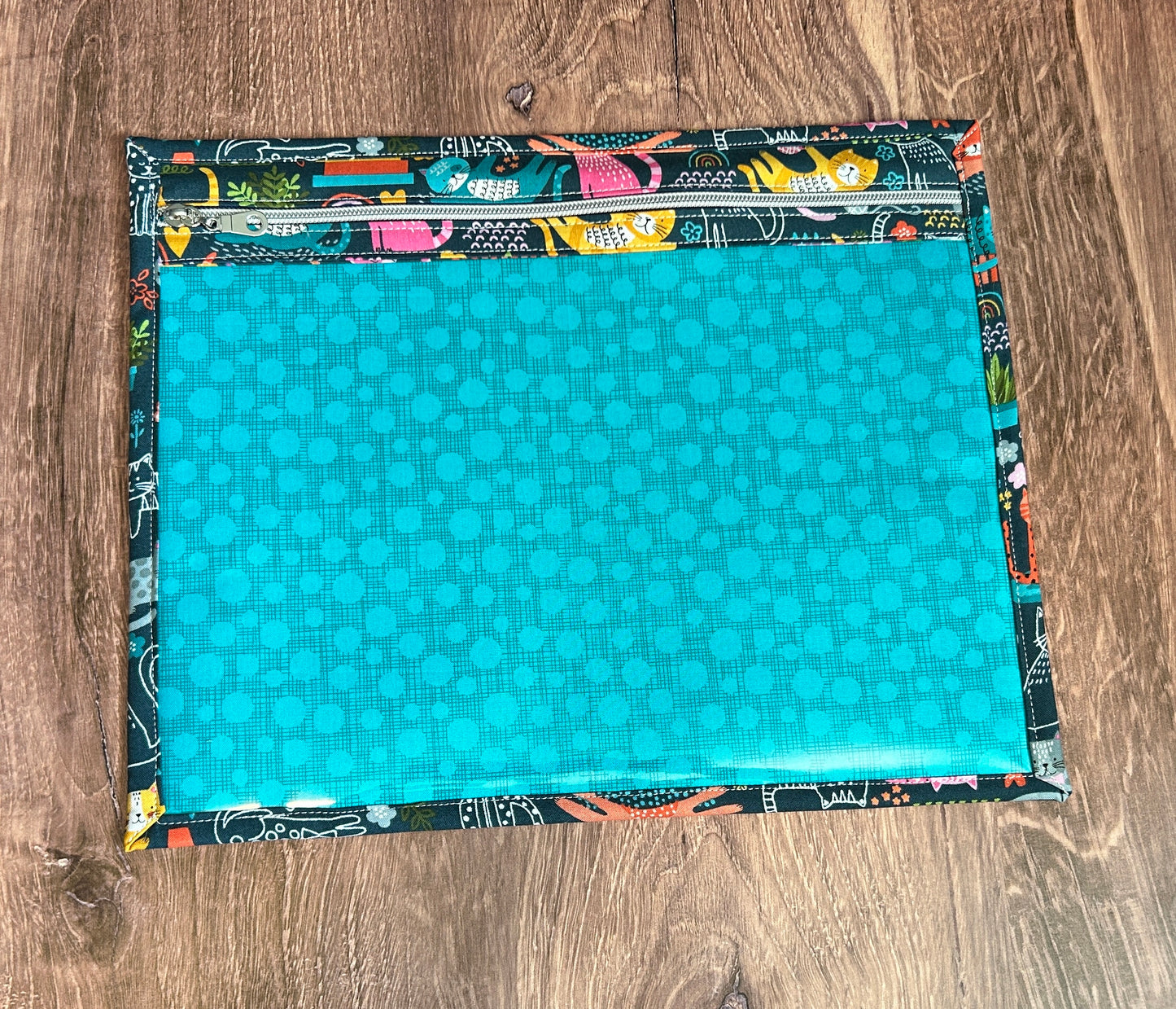 Vinyl Cross Stitch Project Bag - Embroidery bag - Project Bag - Knitting & Crochet Bag - Storage - Organizer - Cat Project Bag - Notions