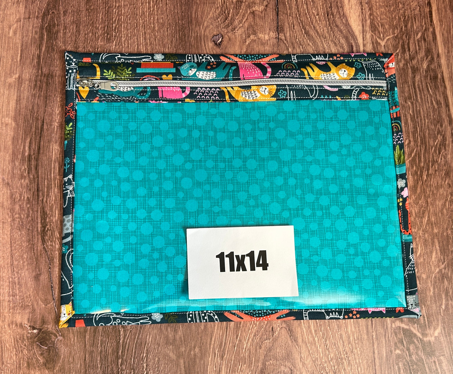 Vinyl Cross Stitch Project Bag - Embroidery bag - Project Bag - Knitting & Crochet Bag - Storage - Organizer - Cat Project Bag - Notions