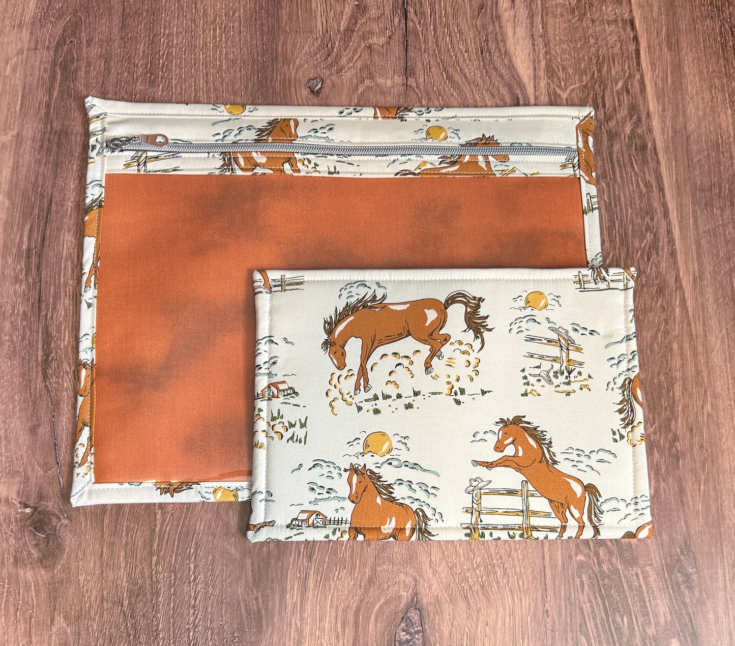 Vinyl Cross Stitch Project Bag - Embroidery bag - Project Bag - Knitting & Crochet Bag - Storage - Organizer - Horse Project Bag - Notions