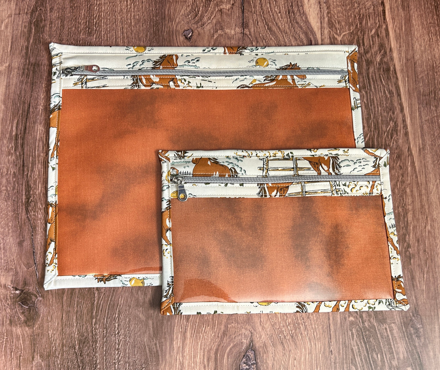 Vinyl Cross Stitch Project Bag - Embroidery bag - Project Bag - Knitting & Crochet Bag - Storage - Organizer - Horse Project Bag - Notions