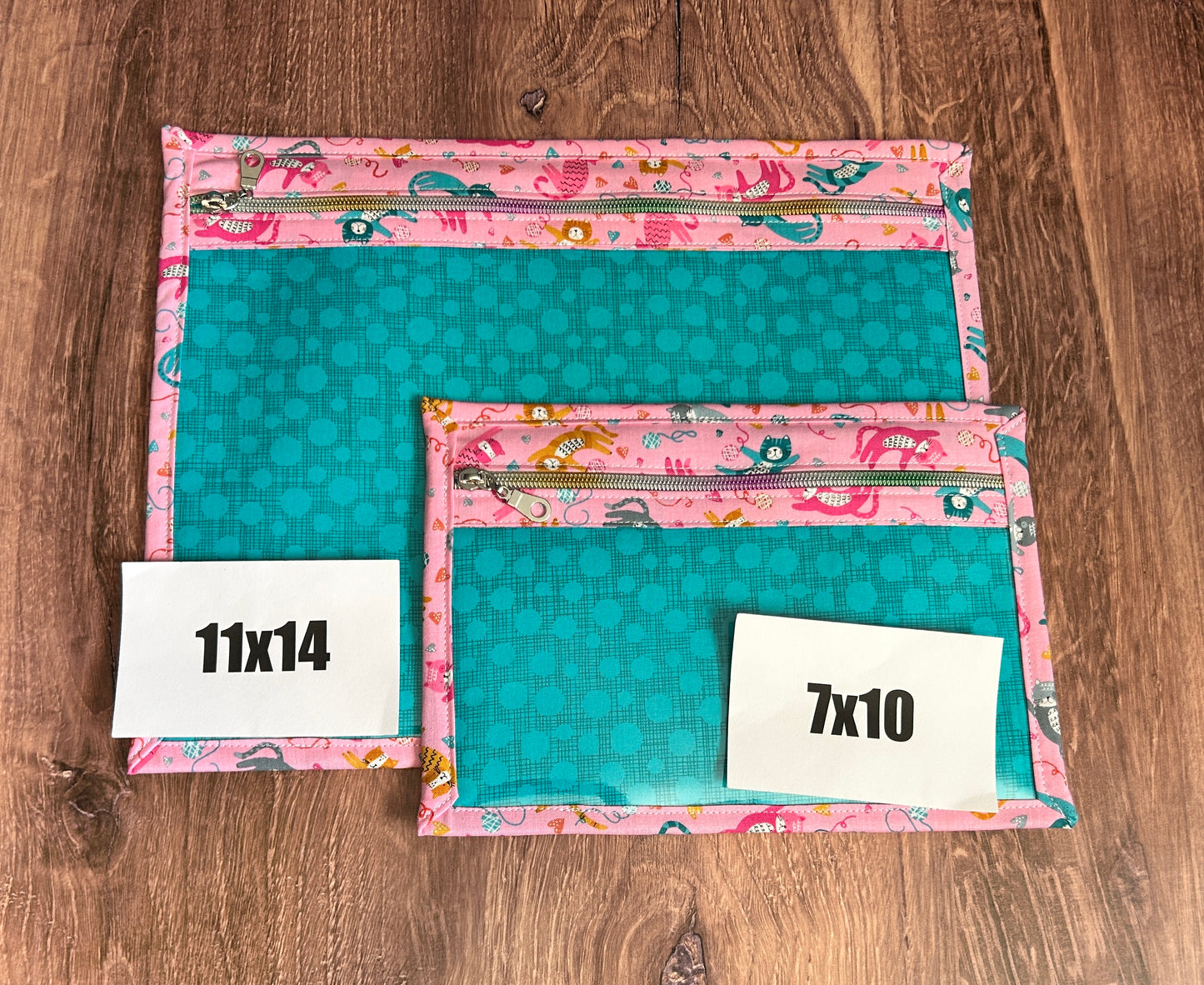 Vinyl Cross Stitch Project Bag - Embroidery bag - Project Bag - Knitting & Crochet Bag - Storage - Organizer - Cat Project Bag - Notions