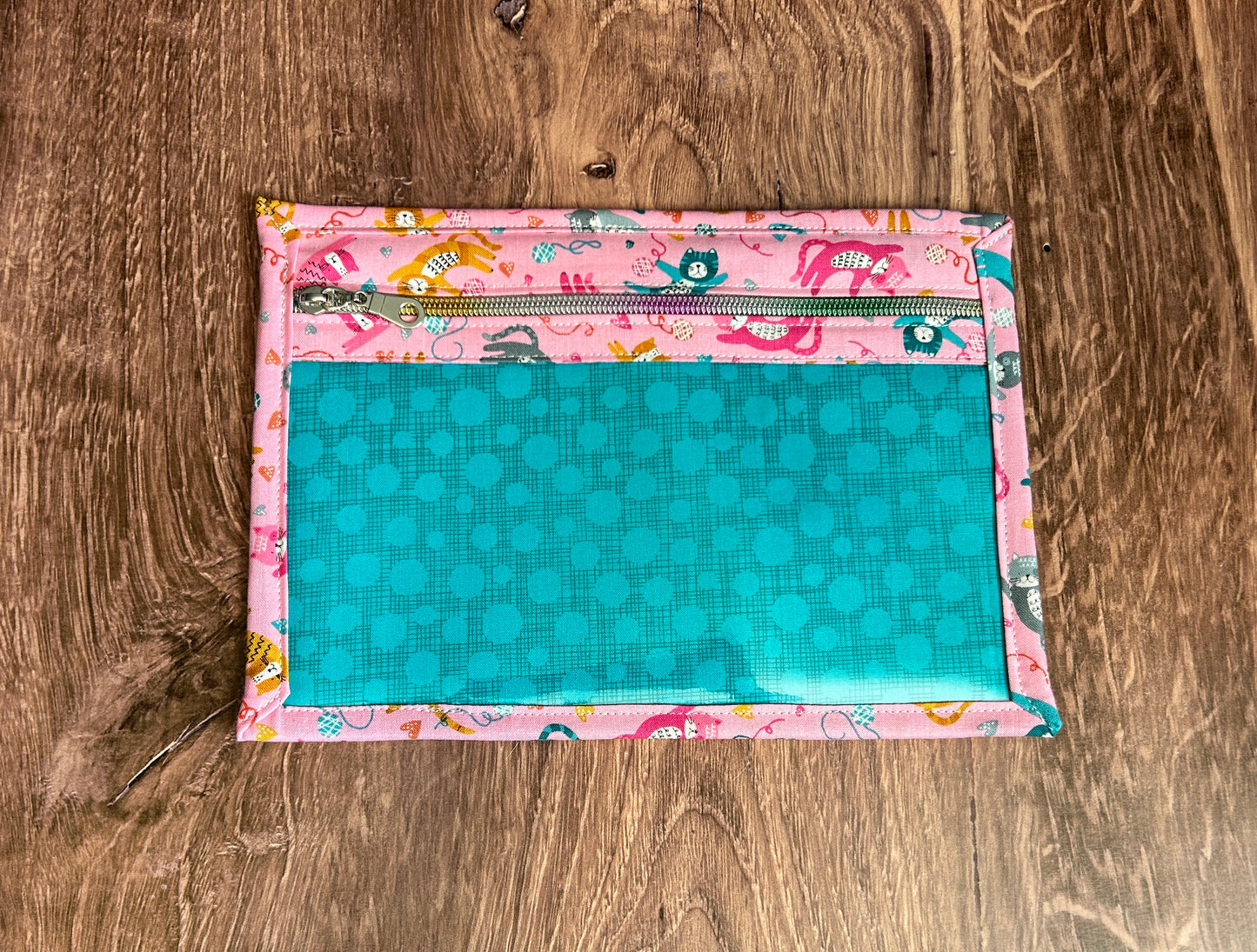 Vinyl Cross Stitch Project Bag - Embroidery bag - Project Bag - Knitting & Crochet Bag - Storage - Organizer - Cat Project Bag - Notions